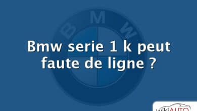 Bmw serie 1 k peut faute de ligne ?