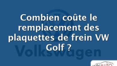 Combien coûte le remplacement des plaquettes de frein VW Golf ?