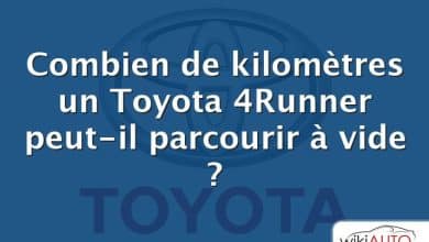 Combien de kilomètres un Toyota 4Runner peut-il parcourir à vide ?