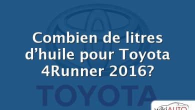 Combien de litres d’huile pour Toyota 4Runner 2016?