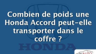 Combien de poids une Honda Accord peut-elle transporter dans le coffre ?