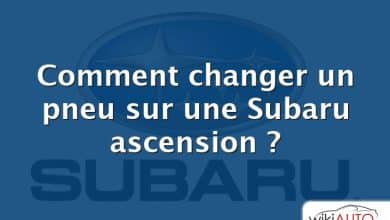 Comment changer un pneu sur une Subaru ascension ?