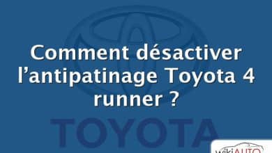 Comment désactiver l’antipatinage Toyota 4 runner ?