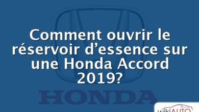 Comment ouvrir le réservoir d’essence sur une Honda Accord 2019?