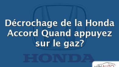 Décrochage de la Honda Accord Quand appuyez sur le gaz?