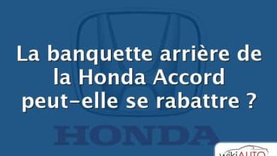 La banquette arrière de la Honda Accord peut-elle se rabattre ?