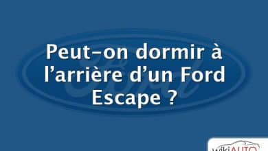 Peut-on dormir à l’arrière d’un Ford Escape ?