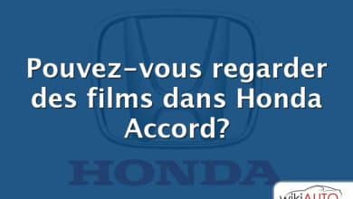 Pouvez-vous regarder des films dans Honda Accord?