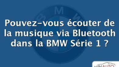 Pouvez-vous écouter de la musique via Bluetooth dans la bmw Série 1 ?