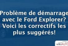 Problème de démarrage avec le Ford Explorer? Voici les correctifs les plus suggérés!