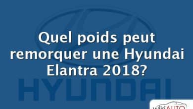 Quel poids peut remorquer une Hyundai Elantra 2018?