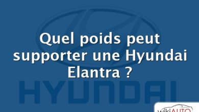Quel poids peut supporter une Hyundai Elantra ?