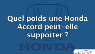 Quel poids une Honda Accord peut-elle supporter ?