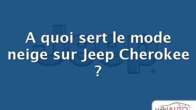 A quoi sert le mode neige sur Jeep Cherokee ?