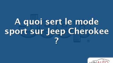 A quoi sert le mode sport sur Jeep Cherokee ?