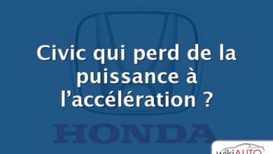 Civic qui perd de la puissance à l’accélération ?
