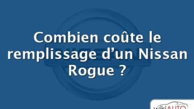 Combien coûte le remplissage d’un Nissan Rogue ?