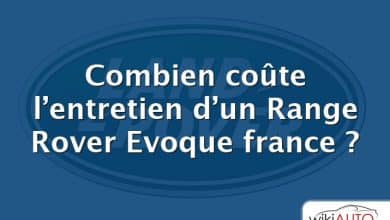 Combien coûte l’entretien d’un Range Rover Evoque france ?