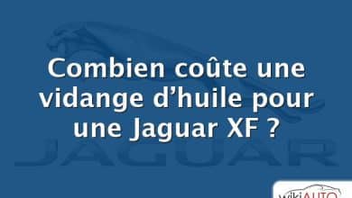 Combien coûte une vidange d’huile pour une Jaguar XF ?