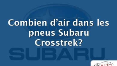 Combien d’air dans les pneus Subaru Crosstrek?