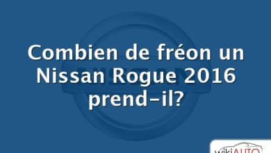 Combien de fréon un Nissan Rogue 2016 prend-il?