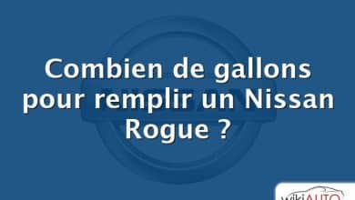 Combien de gallons pour remplir un Nissan Rogue ?