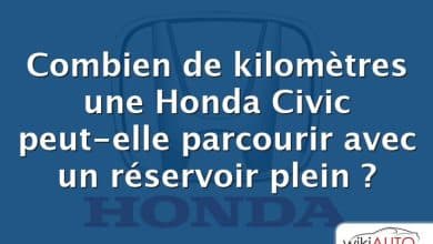 Combien de kilomètres une Honda Civic peut-elle parcourir avec un réservoir plein ?