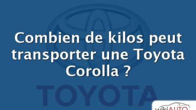 Combien de kilos peut transporter une Toyota Corolla ?