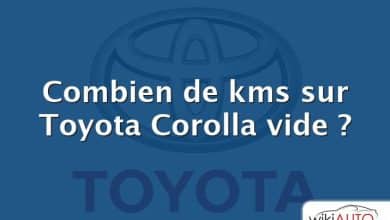 Combien de kms sur Toyota Corolla vide ?