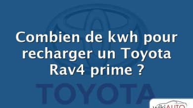 Combien de kwh pour recharger un Toyota Rav4 prime ?