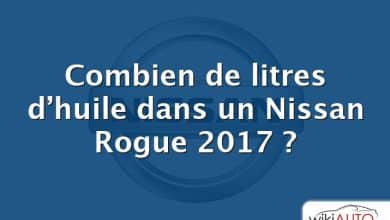 Combien de litres d’huile dans un Nissan Rogue 2017 ?