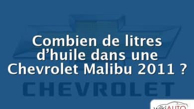 Combien de litres d’huile dans une Chevrolet Malibu 2011 ?