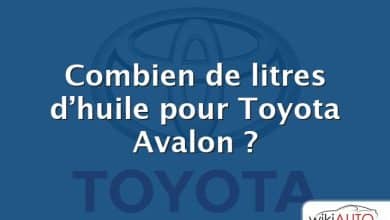 Combien de litres d’huile pour Toyota Avalon ?