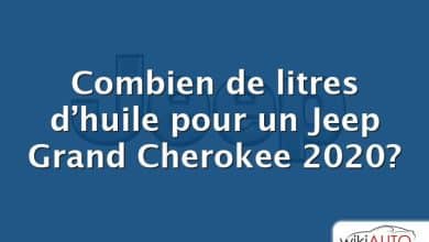 Combien de litres d’huile pour un Jeep Grand Cherokee 2020?