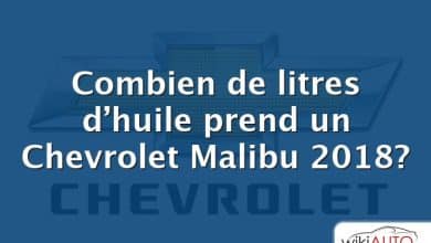 Combien de litres d’huile prend un Chevrolet Malibu 2018?
