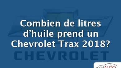 Combien de litres d’huile prend un Chevrolet Trax 2018?