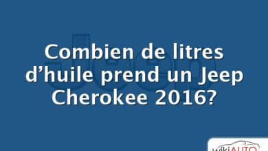 Combien de litres d’huile prend un Jeep Cherokee 2016?