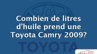 Combien de litres d’huile prend une Toyota Camry 2009?