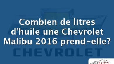 Combien de litres d’huile une Chevrolet Malibu 2016 prend-elle?