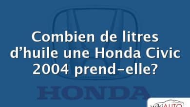 Combien de litres d’huile une Honda Civic 2004 prend-elle?