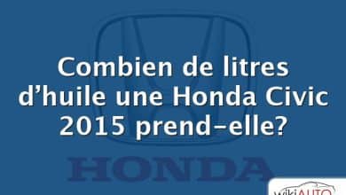 Combien de litres d’huile une Honda Civic 2015 prend-elle?