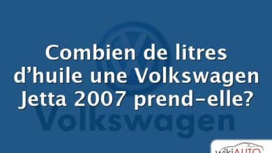 Combien de litres d’huile une Volkswagen Jetta 2007 prend-elle?