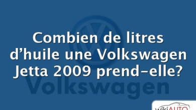 Combien de litres d’huile une Volkswagen Jetta 2009 prend-elle?