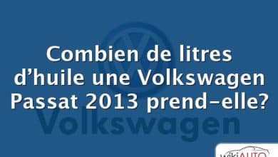 Combien de litres d’huile une Volkswagen Passat 2013 prend-elle?