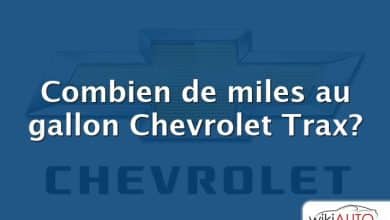 Combien de miles au gallon Chevrolet Trax?