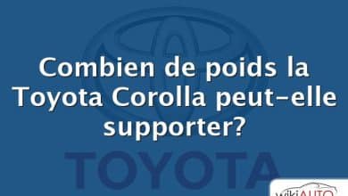 Combien de poids la Toyota Corolla peut-elle supporter?