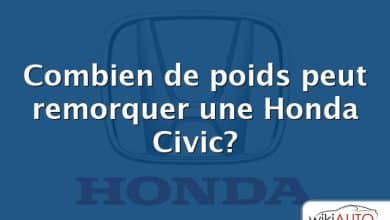 Combien de poids peut remorquer une Honda Civic?