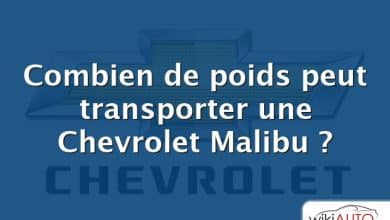 Combien de poids peut transporter une Chevrolet Malibu ?