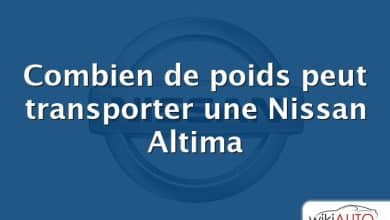 Combien de poids peut transporter une Nissan Altima