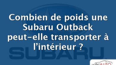 Combien de poids une Subaru Outback peut-elle transporter à l’intérieur ?